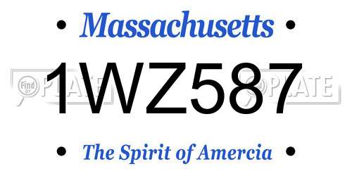 1WZ587 Massachusetts License Plate
