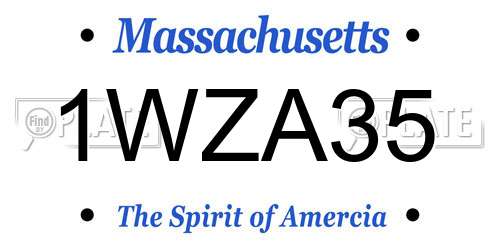 1WZA35 Massachusetts License Plate