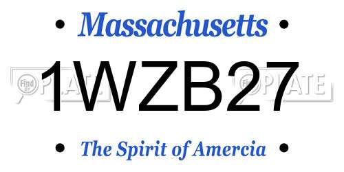 1WZB27 Massachusetts License Plate