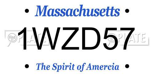 1WZD57 Massachusetts License Plate