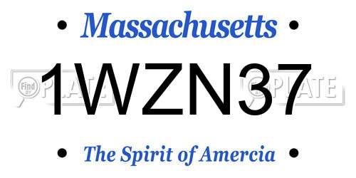 1WZN37 Massachusetts License Plate