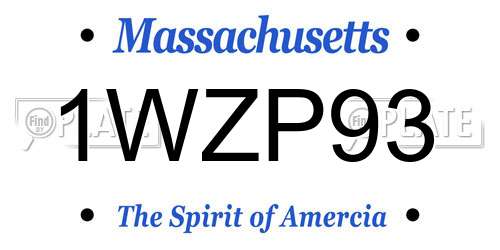 1WZP93 Massachusetts License Plate