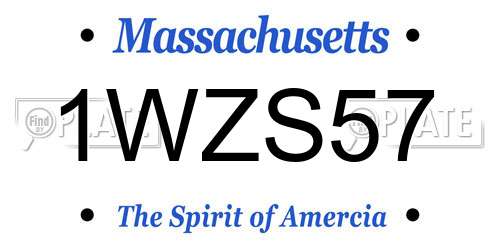 1WZS57 Massachusetts License Plate