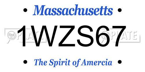 1WZS67 Massachusetts License Plate