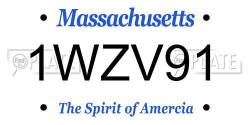 1WZV91 Massachusetts License Plate