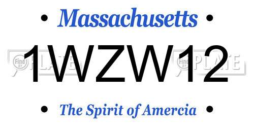1WZW12 Massachusetts License Plate