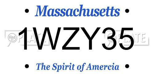 1WZY35 Massachusetts License Plate
