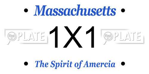 1X1 Massachusetts License Plate