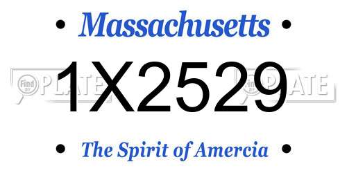 1X2529 Massachusetts License Plate