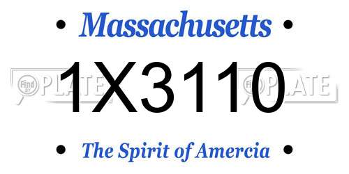 1X3110 Massachusetts License Plate