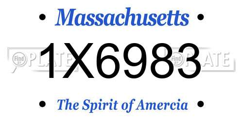 1X6983 Massachusetts License Plate