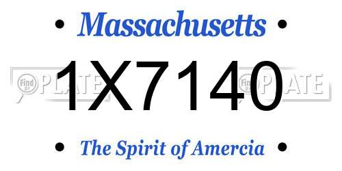 1X7140 Massachusetts License Plate