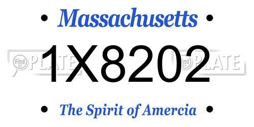1X8202 Massachusetts License Plate