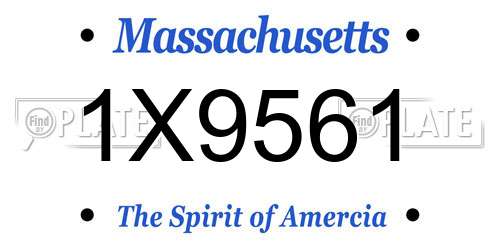 1X9561 Massachusetts License Plate