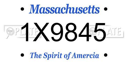 1X9845 Massachusetts License Plate