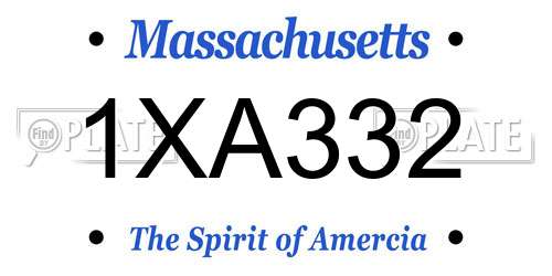 1XA332 Massachusetts License Plate
