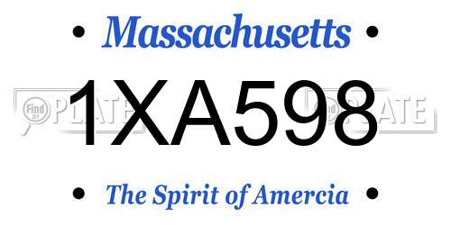 1XA598 Massachusetts License Plate