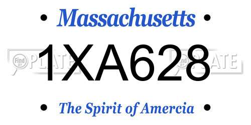 1XA628 Massachusetts License Plate