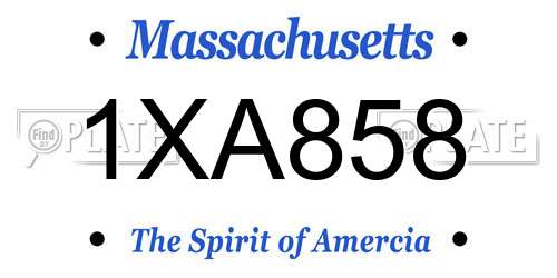 1XA858 Massachusetts License Plate