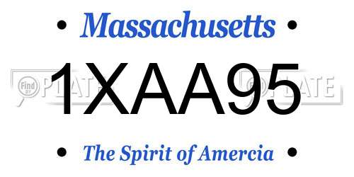 1XAA95 Massachusetts License Plate