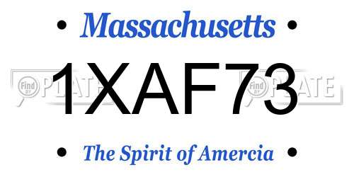 1XAF73 Massachusetts License Plate
