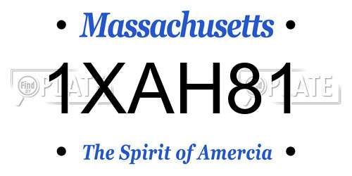1XAH81 Massachusetts License Plate