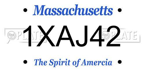 1XAJ42 Massachusetts License Plate