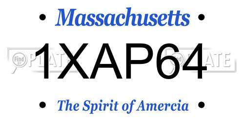 1XAP64 Massachusetts License Plate