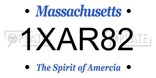 1XAR82 Massachusetts License Plate