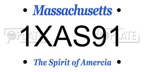 1XAS91 Massachusetts License Plate