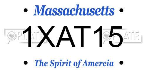 1XAT15 Massachusetts License Plate