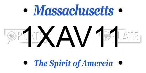 1XAV11 Massachusetts License Plate