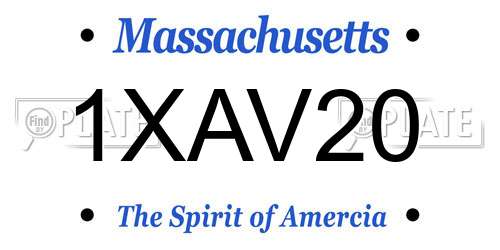 1XAV20 Massachusetts License Plate