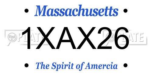 1XAX26 Massachusetts License Plate