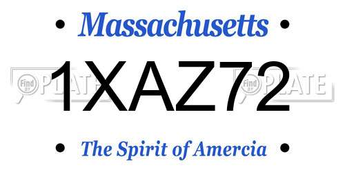 1XAZ72 Massachusetts License Plate
