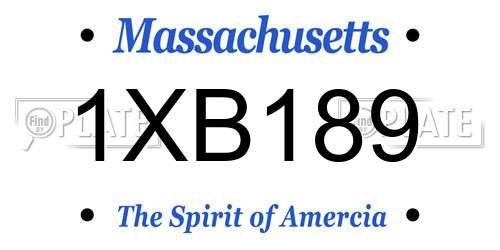 1XB189 Massachusetts License Plate