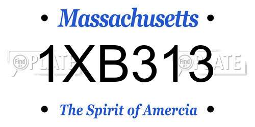 1XB313 Massachusetts License Plate