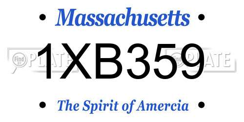 1XB359 Massachusetts License Plate