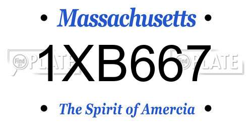 1XB667 Massachusetts License Plate