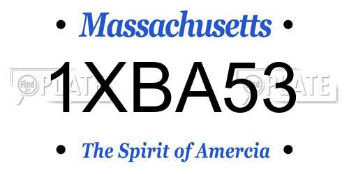 1XBA53 Massachusetts License Plate