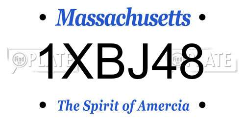 1XBJ48 Massachusetts License Plate
