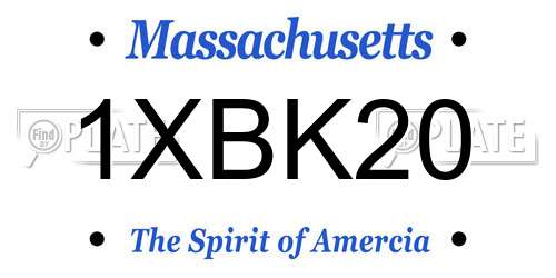 1XBK20 Massachusetts License Plate