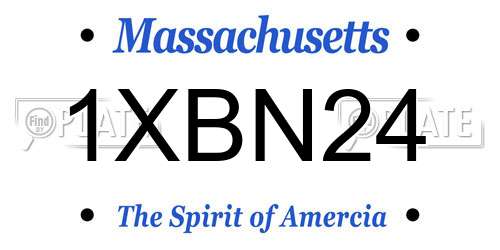 1XBN24 Massachusetts License Plate