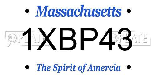 1XBP43 Massachusetts License Plate