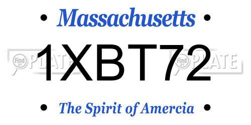 1XBT72 Massachusetts License Plate