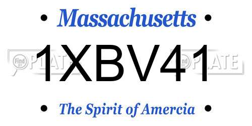 1XBV41 Massachusetts License Plate