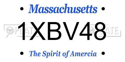 1XBV48 Massachusetts License Plate