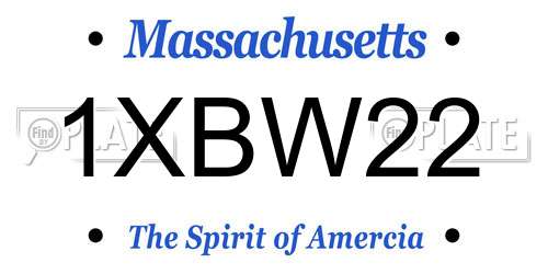 1XBW22 Massachusetts License Plate