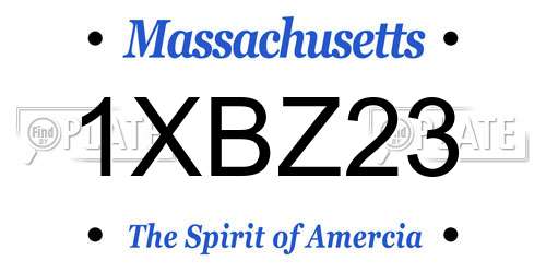 1XBZ23 Massachusetts License Plate