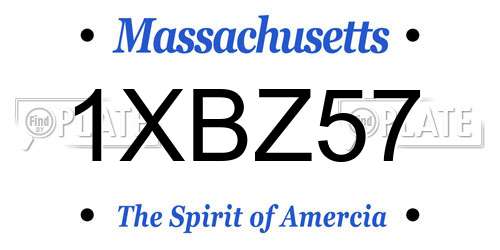 1XBZ57 Massachusetts License Plate